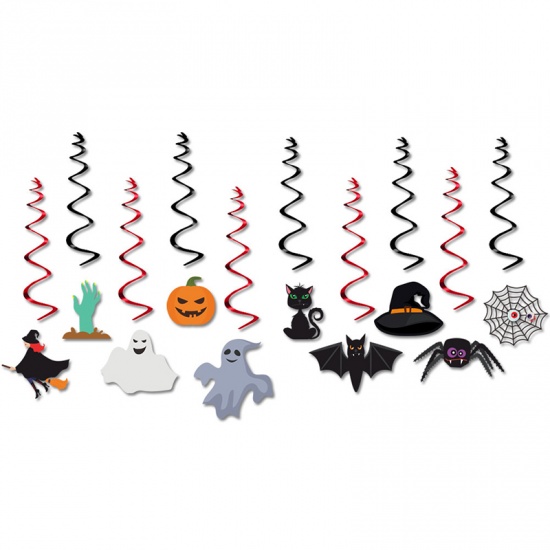 Picture of Multicolor - 14# Paper Halloween Hanging Decorations Party Props 300cm long, 1 Set