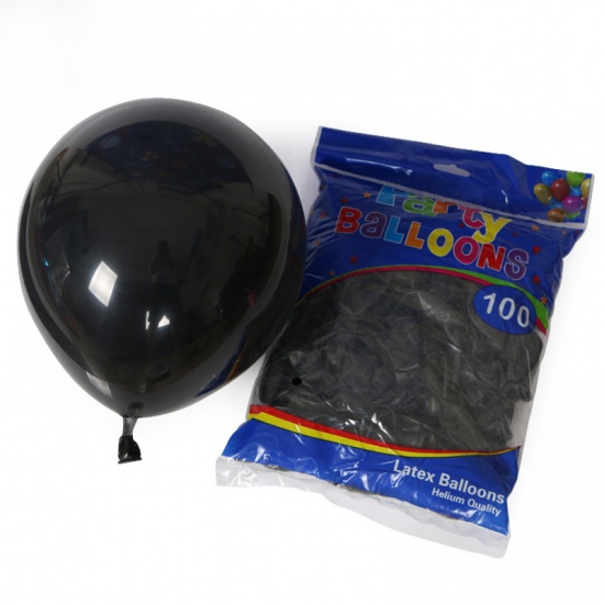 Picture of Black - Latex Halloween Balloon Decorations Party Props 25cm, 1 Set（100 PCs/Set）