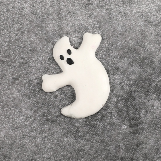 Picture of White - 1# Halloween Polymer Clay Cake Picks Decorations Party Props 6.1x5.8cm, 1 Piece