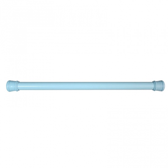 Immagine di Blue - Telescopic Adjustable Shower Curtain Rod Spring Tension Easy Installation 50cm - 80cm long, 1 Piece