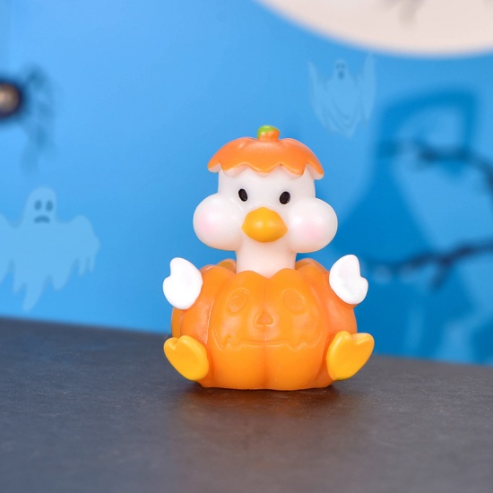 Picture of Orange - 20# Halloween Duck Resin Micro Landscape Miniature Decoration 3.7x3cm, 1 Piece