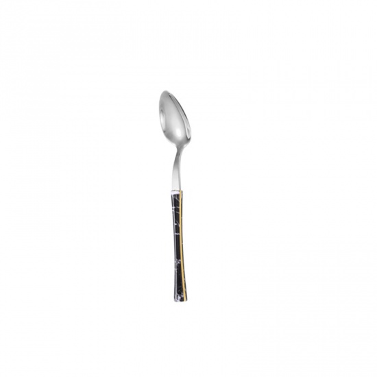 Immagine di Silver Tone - 430 Stainless Steel Marbling Flatware Cutlery Tableware Tea Spoon 14.5x2.6cm, 1 Piece