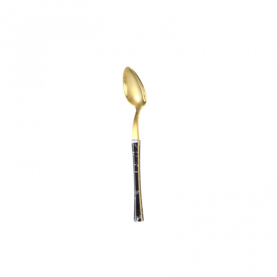 Picture of Golden - 430 Stainless Steel Marbling Flatware Cutlery Tableware Tea Spoon 14.5x2.6cm, 1 Piece