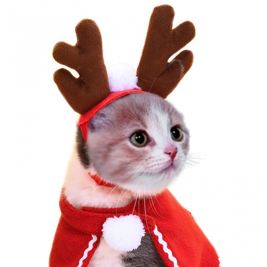 Picture of Coffee - Christmas Antlers Headbands Pet Cat Dog Clothes New Year Dress Up Cosplay Costume, 1 Piece