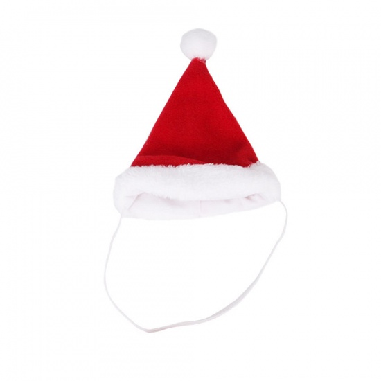 Immagine di Red - 17x10cm Christmas Hat Pet Cat Dog Clothes New Year Dress Up Cosplay Costume, 1 Piece