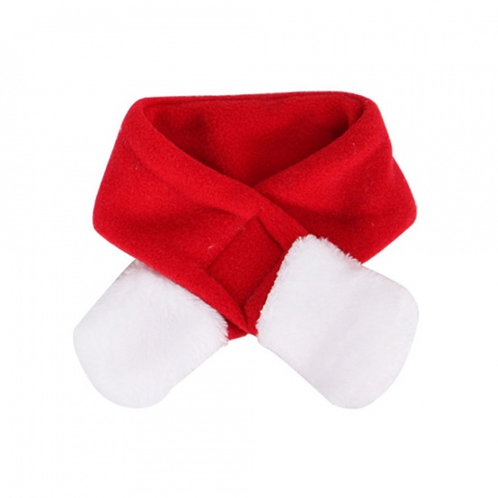 Immagine di Red - S Christmas Velvet Scarf Pet Cat Dog Clothes New Year Dress Up Cosplay Costume, 1 Piece