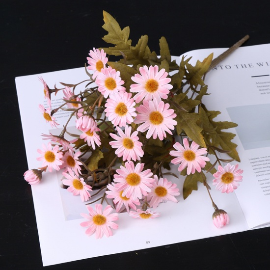 Picture of Pink - 2# Faux Silk Artificial Daisy Flower Bouquet Home Decoration 36cm long, 1 Bunch