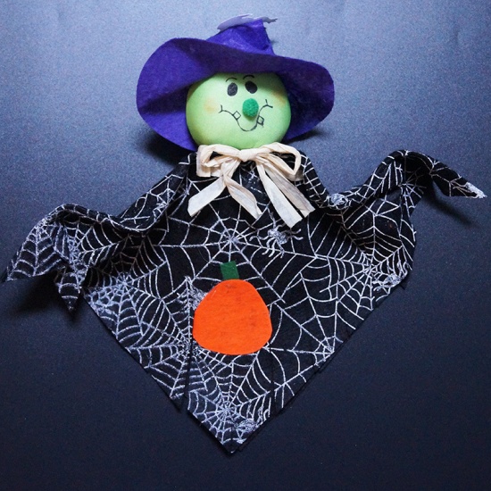 Immagine di Black - Halloween Ghost Fabric Home Party Hanging Decoration Ornaments 34x33cm, 1 Piece