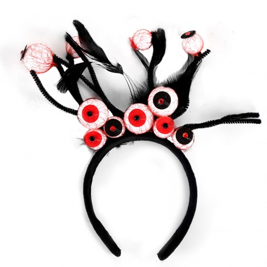 Picture of Black - Halloween Eyeball Terrifying Dress Up Headband Decoration 30cm long, 1 Piece