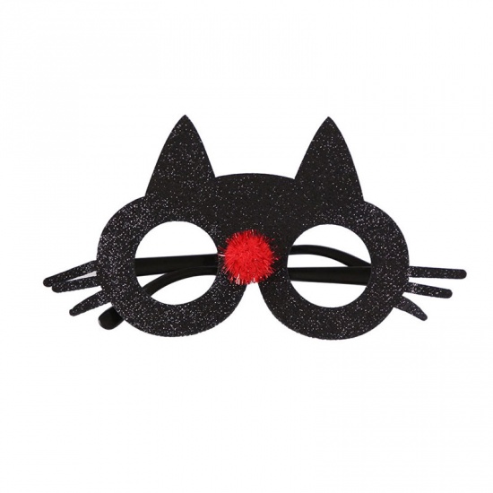 Picture of Black - 4# Felt Glasses Cosplay Halloween Party Dress Up Decoration 18.5x10cm, 1 Piece