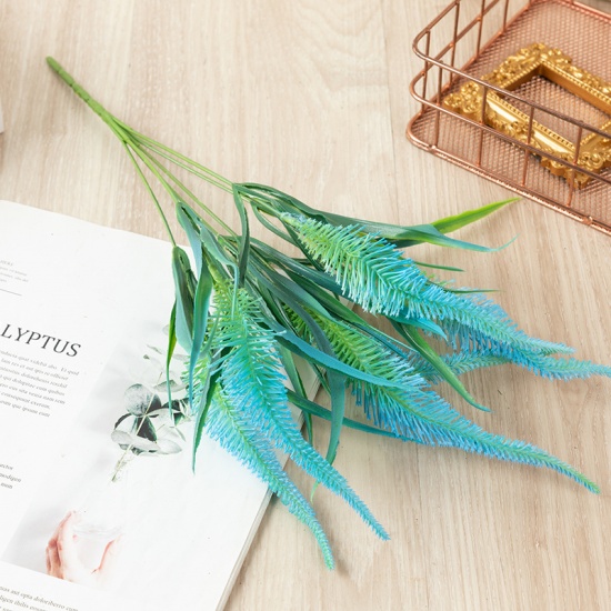 Picture of Blue - 5# Plastic Artificial Setaria Viridis Floral Arrangement Home Decoration 40cm long, 1 Bunch