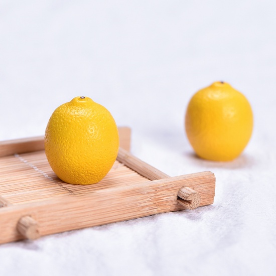 Picture of Yellow - 5# Lemon Fruit Resin Micro Landscape Miniature Decoration 3x2.5cm, 1 Piece