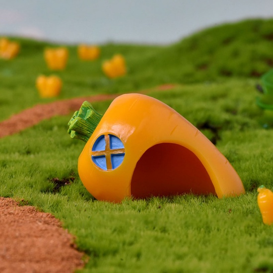 Picture of Orange - 9# House Rabbit Bunny Paradise Resin Micro Landscape Miniature Decoration 5.3x3.5cm, 1 Piece