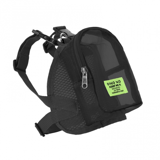 Immagine di Black - Nylon Breathable Mesh Backpack Chest Strap Outdoor Pet Accessories 18x11cm, 1 Piece