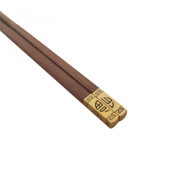 Picture of Brown - 5# Wenge Wood Chopsticks Tableware Kitchen Supplies 25x0.7cm, 1 Pair