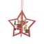 赤-クリスマスツリーの家の吊り下げ装飾用の5つの尖った星の中空3D木製飾り10.5x10.5cm、1 着 の画像