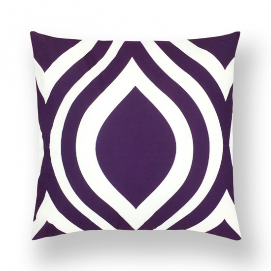 Immagine di Dark Purple - 3# Geometric Printed Velvet Square Pillowcase Home Textile 45x45cm, 1 Piece