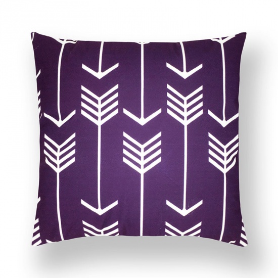 Immagine di Dark Purple - 4# Geometric Printed Velvet Square Pillowcase Home Textile 45x45cm, 1 Piece