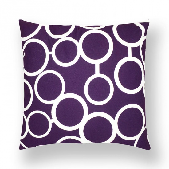Immagine di Dark Purple - 5# Geometric Printed Velvet Square Pillowcase Home Textile 45x45cm, 1 Piece