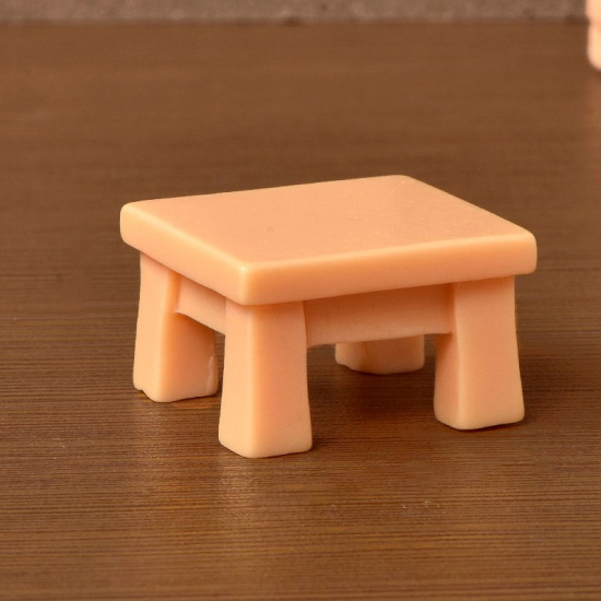 Immagine di Light Orange - 3# Table Cute Cat Series Resin Micro Landscape Miniature Decoration 2.8x1.8cm, 1 Piece