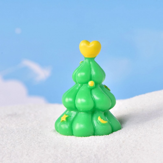 Picture of Green - 7# Cake Christmas Tree Series Resin Micro Landscape Miniature Decoration 3.5x2.5cm, 1 Piece