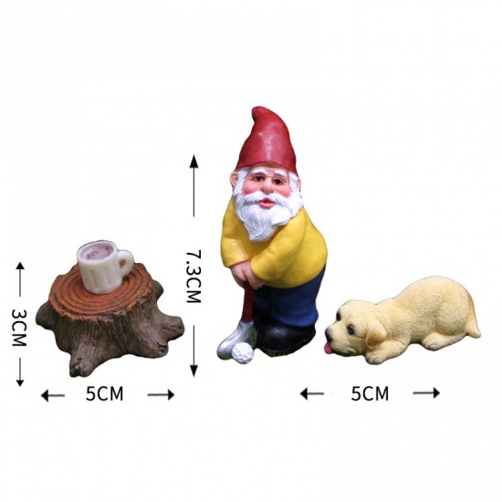 Immagine di Multicolor - Dwarf And Dog Resin Micro Landscape Miniature Decoration, 1 Set