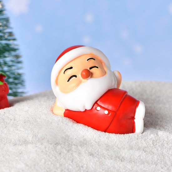 Immagine di Red - 5# Christmas Santa Claus Resin Micro Landscape Miniature Decoration 3.8x2.5cm, 1 Piece