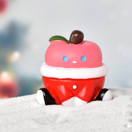 Immagine di Red - 14# Christmas Apple Resin Micro Landscape Miniature Decoration 3.1x3.1cm, 1 Piece