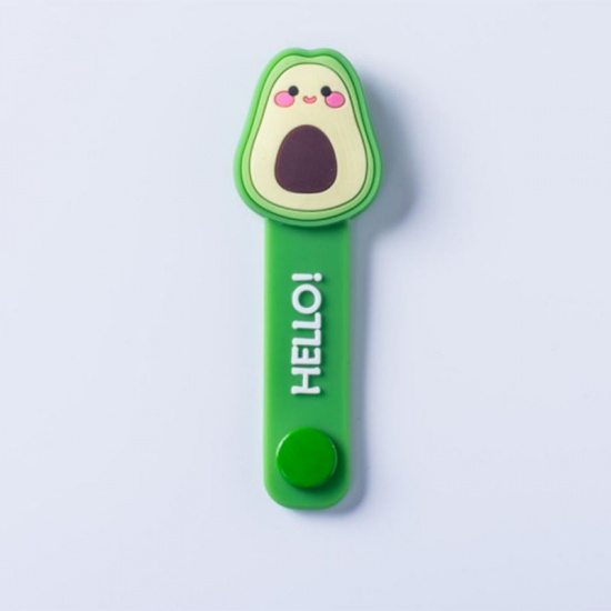 Picture of Green - 5# Avocado Cute Fruit Silicone Earphone Headset Data Cable Winder 10x4cm, 1 Piece