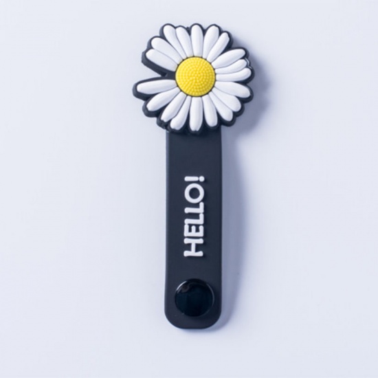Picture of Black - 6# Daisy Cute Fruit Silicone Earphone Headset Data Cable Winder 10x4cm, 1 Piece