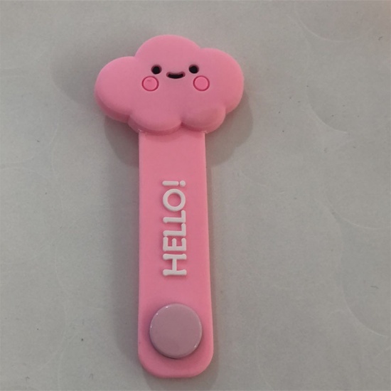 Picture of Pink - 11# Clouds Cute Fruit Silicone Earphone Headset Data Cable Winder 10x4cm, 1 Piece