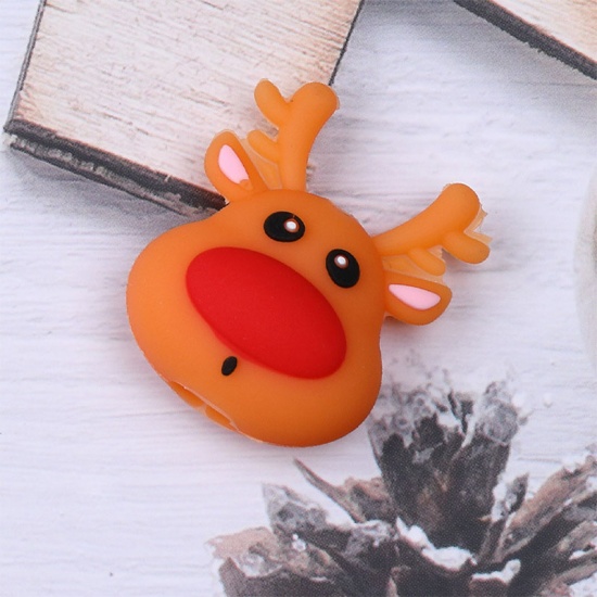Picture of Brown - 3# Christmas Reindeer PVC Protector For Data Charging Cable 3x2.8cm, 1 Piece