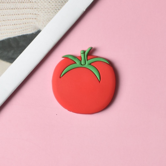Immagine di Red - 3# Tomato Cute Cartoon Vegetable Soft PVC Fridge Magnet 5cm - 4.5cm, 1 Piece