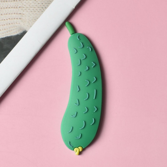 Picture of Green - 9# Cucumber Cute Cartoon Vegetable Soft PVC Fridge Magnet 5cm - 4.5cm, 1 Piece