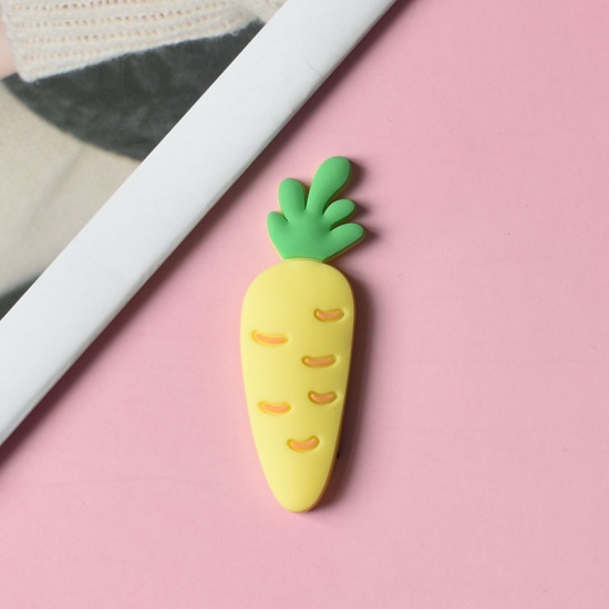 Picture of Yellow - 11# Carrot Cute Cartoon Vegetable Soft PVC Fridge Magnet 5cm - 4.5cm, 1 Piece