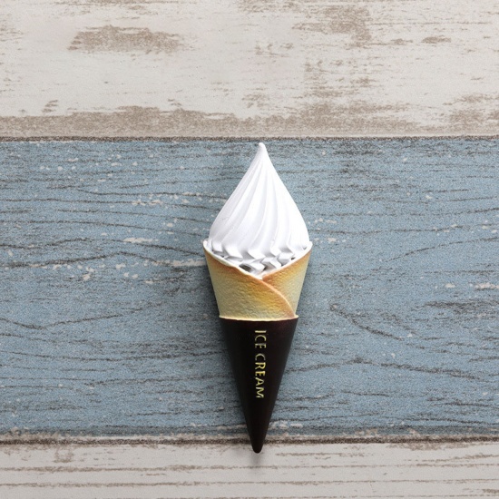 Picture of White - 5# Ice Cream Dessert Simulation Food 3D Resin Fridge Magnet 9.2x3.3x2.2cm, 1 Piece