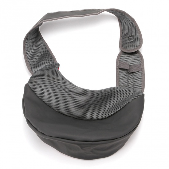 Immagine di Black - 35x8.5x20cm Nylon Pet Outing Travel Carrier Shoulder Messenger Bag With Phone Pocket, 1 Piece