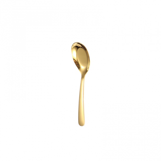 Picture of Golden - 16.1x4.1cm 410 Stainless Steel Medium Flat Base Spoon Flatware Cutlery Tableware, 1 Piece