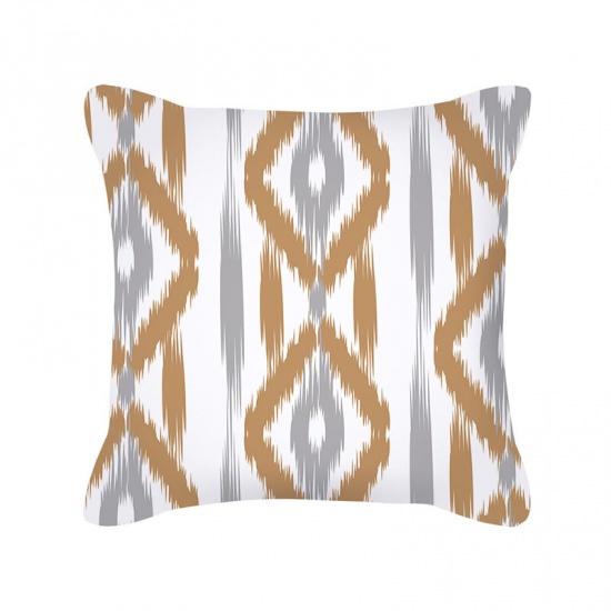 Picture of Golden & Silvery - Geometric Pattern Velvet Square Pillowcase Home Textile 45x45cm, 1 Piece