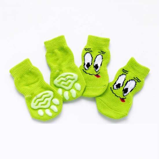 Immagine di Green - S Eye Winter Warm Cotton Non-slip Dog Socks Pet Accessories, 1 Set（4 PCs/Set）