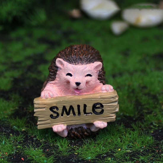 Picture of Brown - 3# Hedgehog Funny Garden Resin Micro Landscape Miniature Decoration 4x3.5x3.5cm, 1 Piece