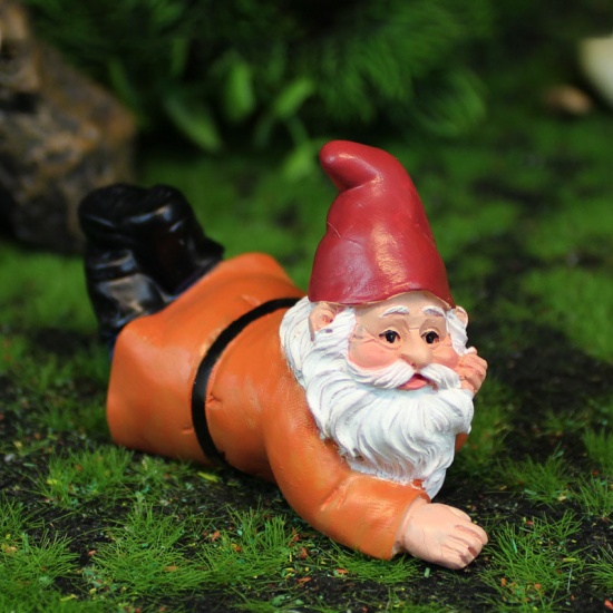 Picture of Multicolor - 4# Dwarf Elf Funny Garden Resin Micro Landscape Miniature Decoration 7.8x3.8x4.3cm, 1 Piece
