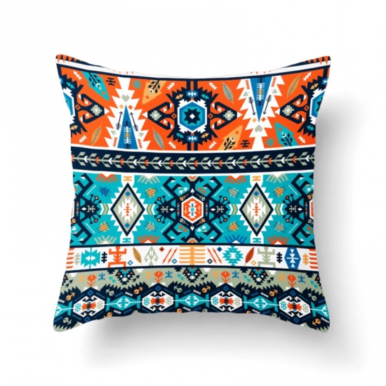 Immagine di Multicolor - 7# Bohemian Ethnic Style Short Plush Velvet Square Pillowcase Home Textile 45x45cm, 1 Piece