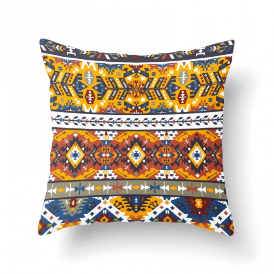 Picture of Multicolor - 9# Bohemian Ethnic Style Short Plush Velvet Square Pillowcase Home Textile 45x45cm, 1 Piece