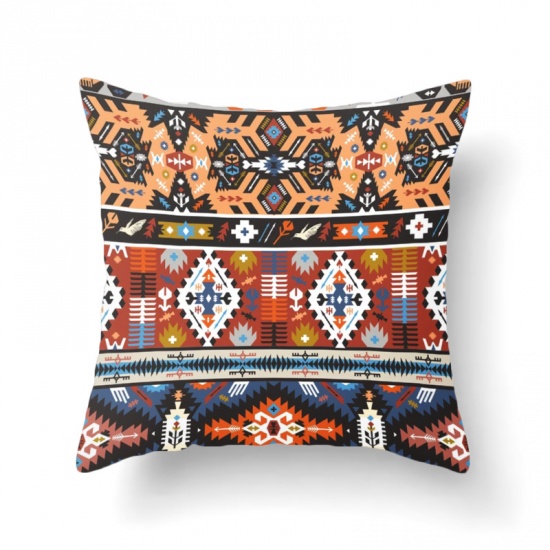 Picture of Multicolor - 13# Bohemian Ethnic Style Short Plush Velvet Square Pillowcase Home Textile 45x45cm, 1 Piece