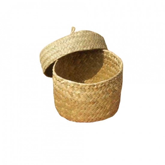 Picture of Rattan Storage Container Box Basket Natural 12.5cm x 8cm, 1 Piece