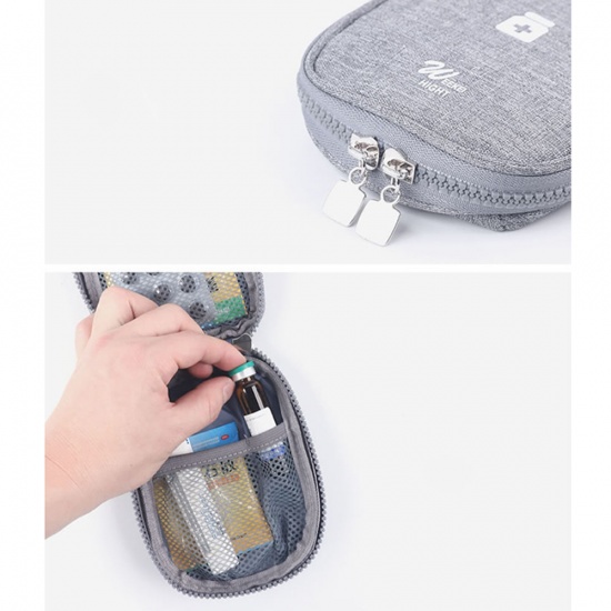 Bild von Französisch Grau - Tragbare leere Erste-Hilfe-Kit Notfall-Medizin-Tasche für Home Office Travel Camping Sport
