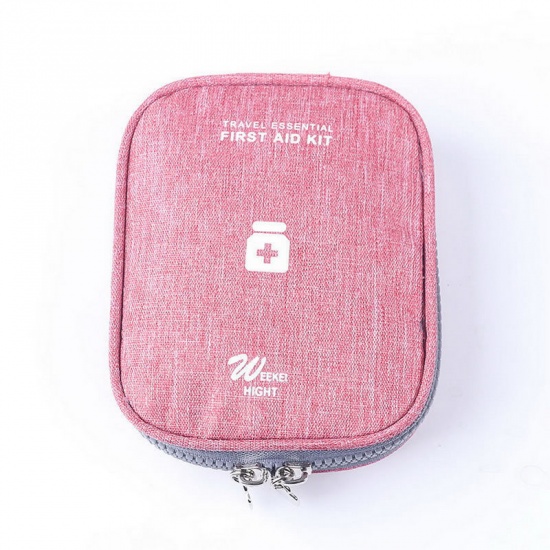Bild von Dunkelrot - Tragbare leere Erste-Hilfe-Set Notfall-Medizintasche für Home Office Travel Camping Sports
