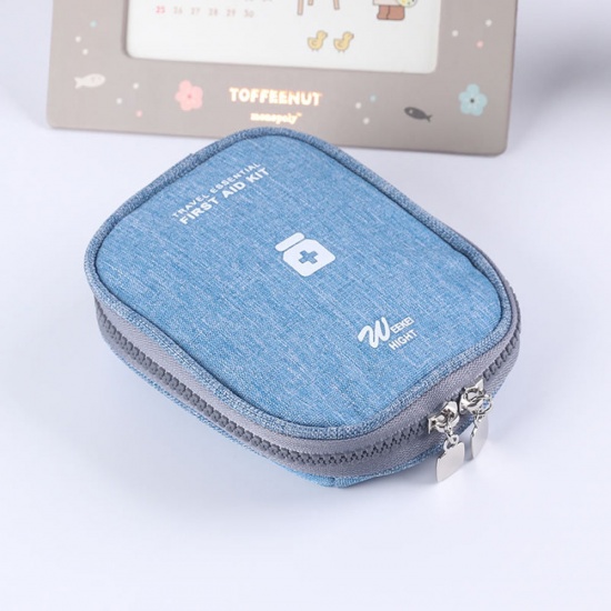 Bild von Hellblau - Tragbare leere Erste-Hilfe-Set Notfall-Medizintasche für Home Office Travel Camping Sports