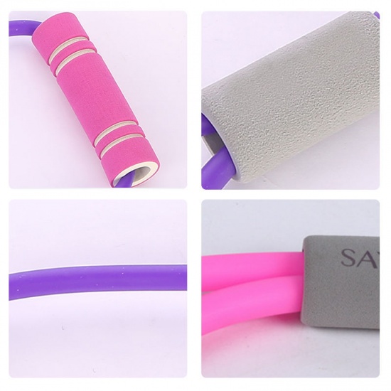 Picture of Purple - Yoga Elastic Band 8 Word Muscle Fitness Expansion Rubber Tubing Pull On Rope